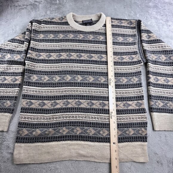 VTG Jantzen Classics Sweater Mens XL Aztec Geometric Knit Pullover Crewneck Y2K - Picture 6 of 11